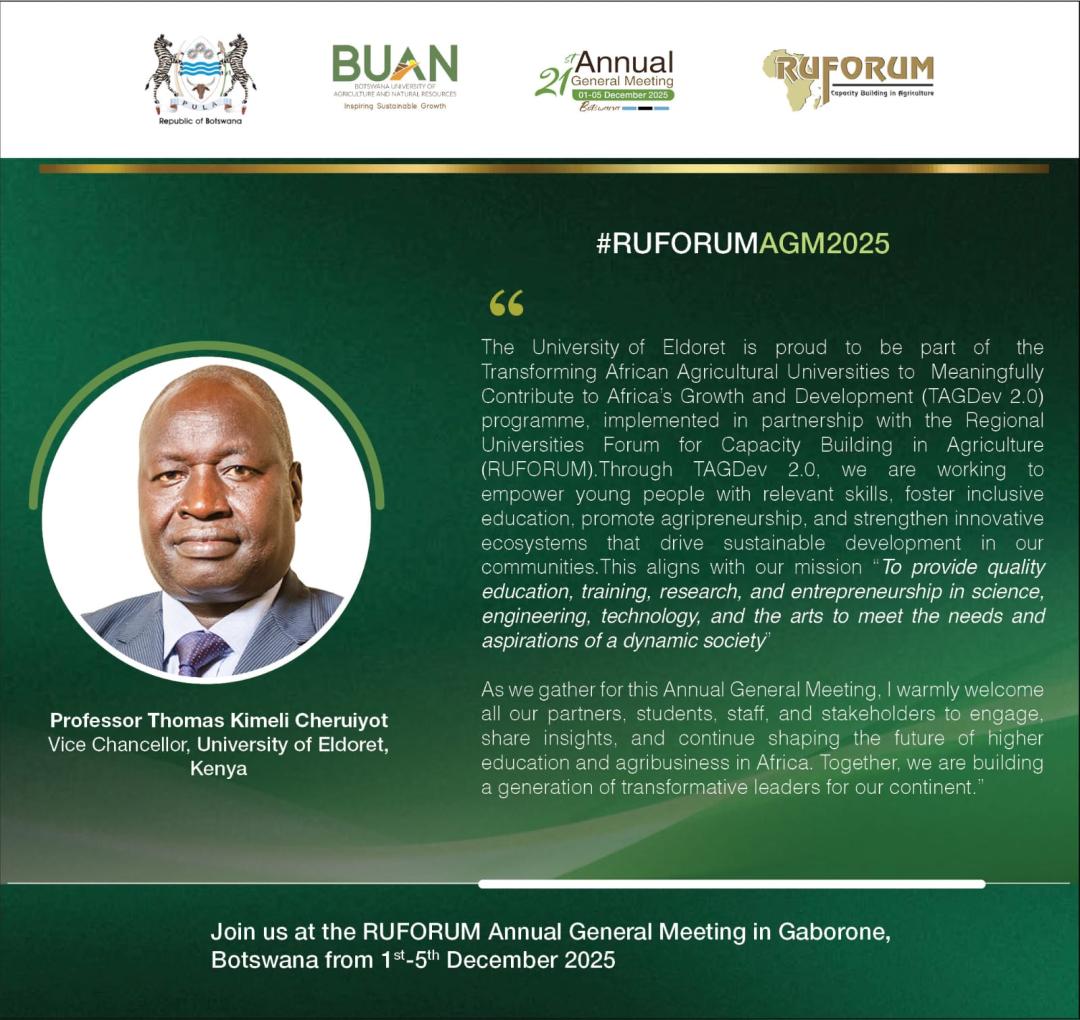 University of Eldoret On The RUFORUM AGM 2025