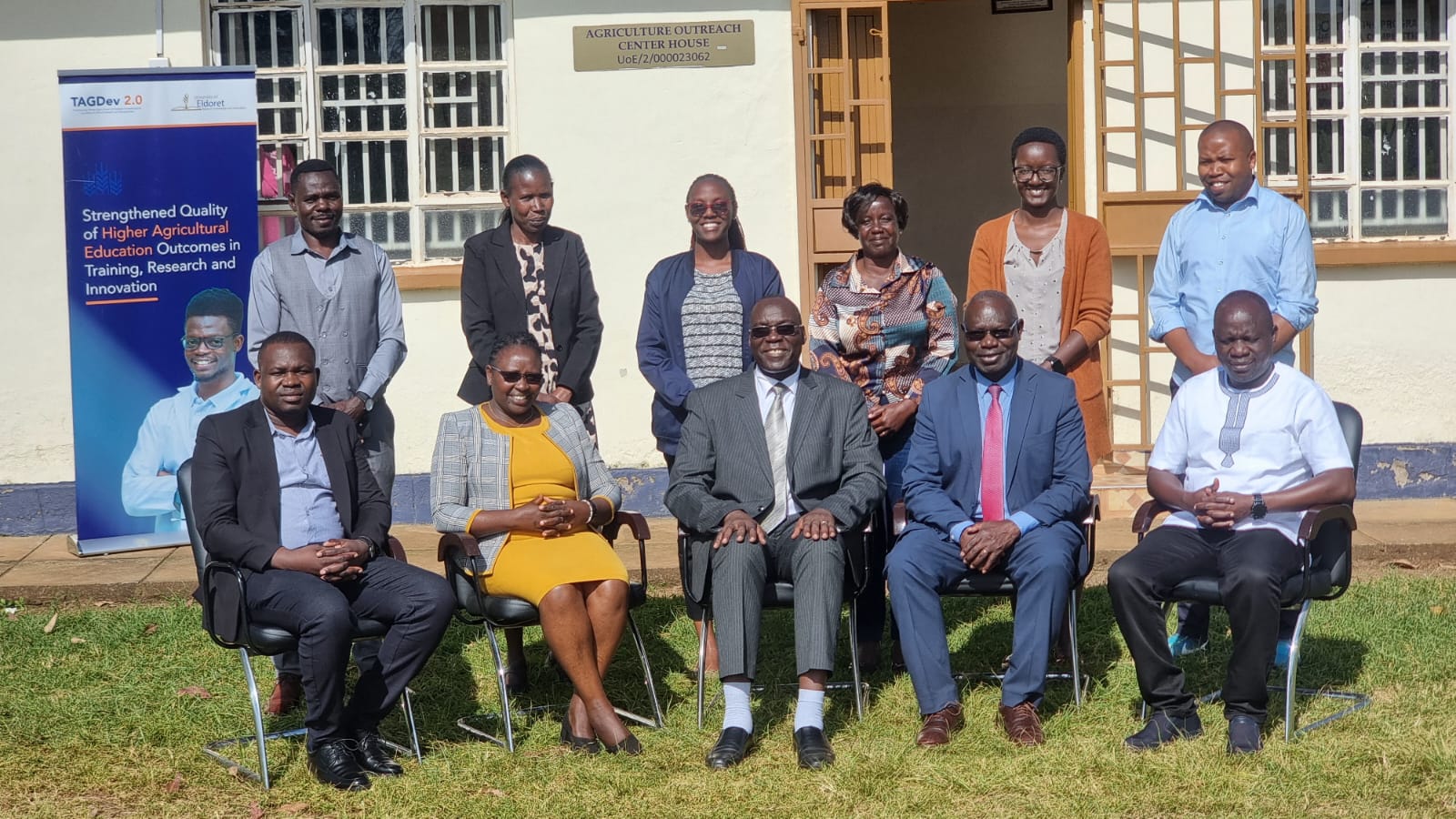 TAGDev 2.0 SEcreatariat with Ruforum's Prof. Okori and Finance officer Mr. Moses Eriyau at the Outreach Centre Univesrity Of Eldoret
