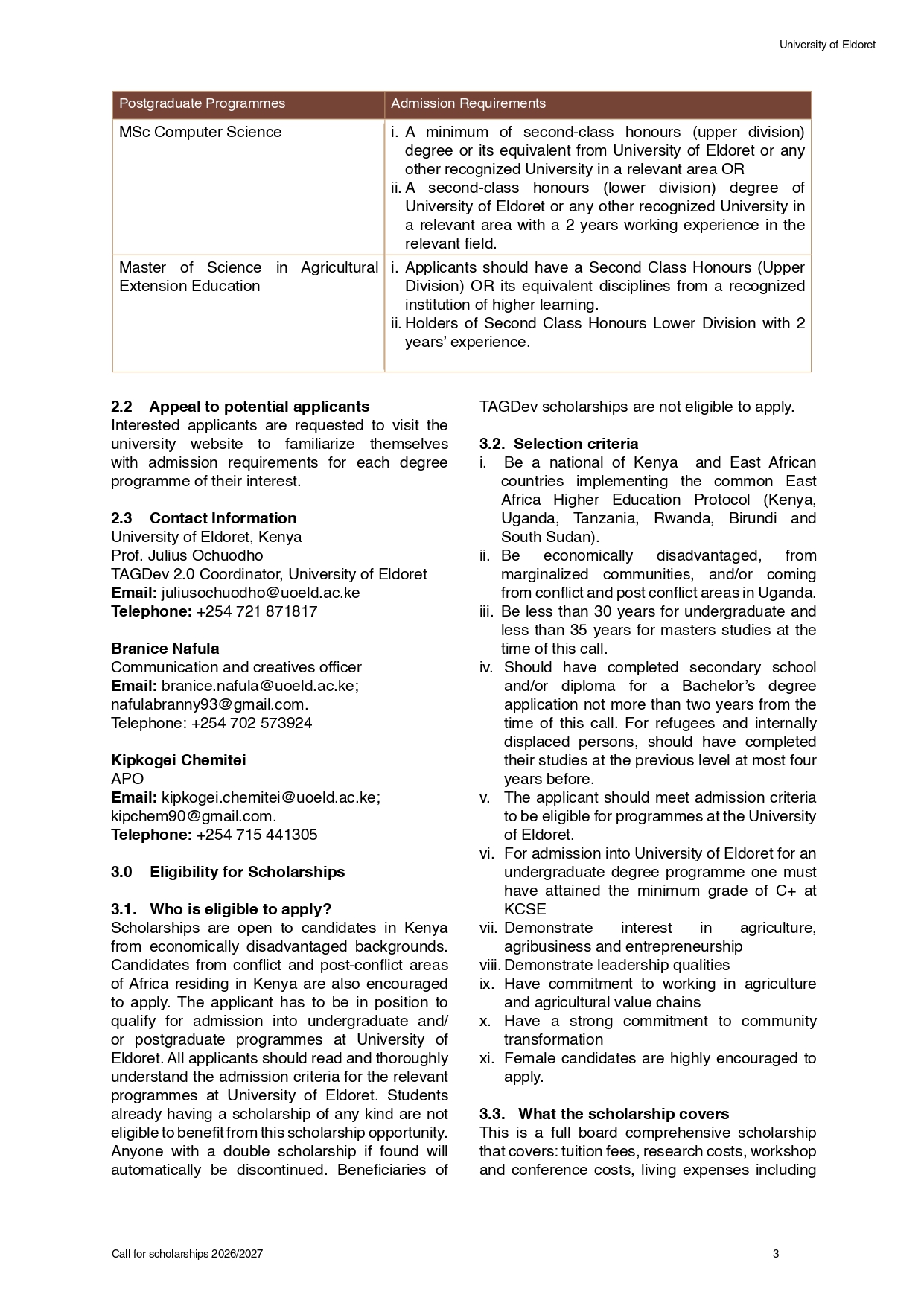 Call for Scholarship