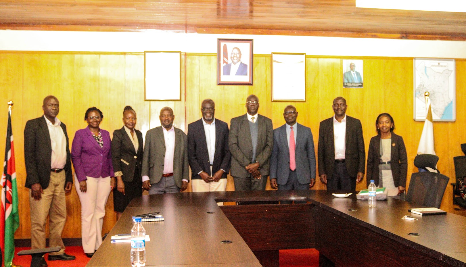  Dr. Nicholas Rop (Agriculture and Biotechnology), Prof. Everlyn Rotich (Health and Wellness), Dr. Carolyne Ayuma (Business, Economics and Management Sciences), Dr. Mark Kiptui (Environmental Science and Natural Resource Management), Prof. Donald Otieno (Science), Dr. Kibioy Lelei (Dean of Students), and Prof. Gertrude Were (Director, Quality Assurance).