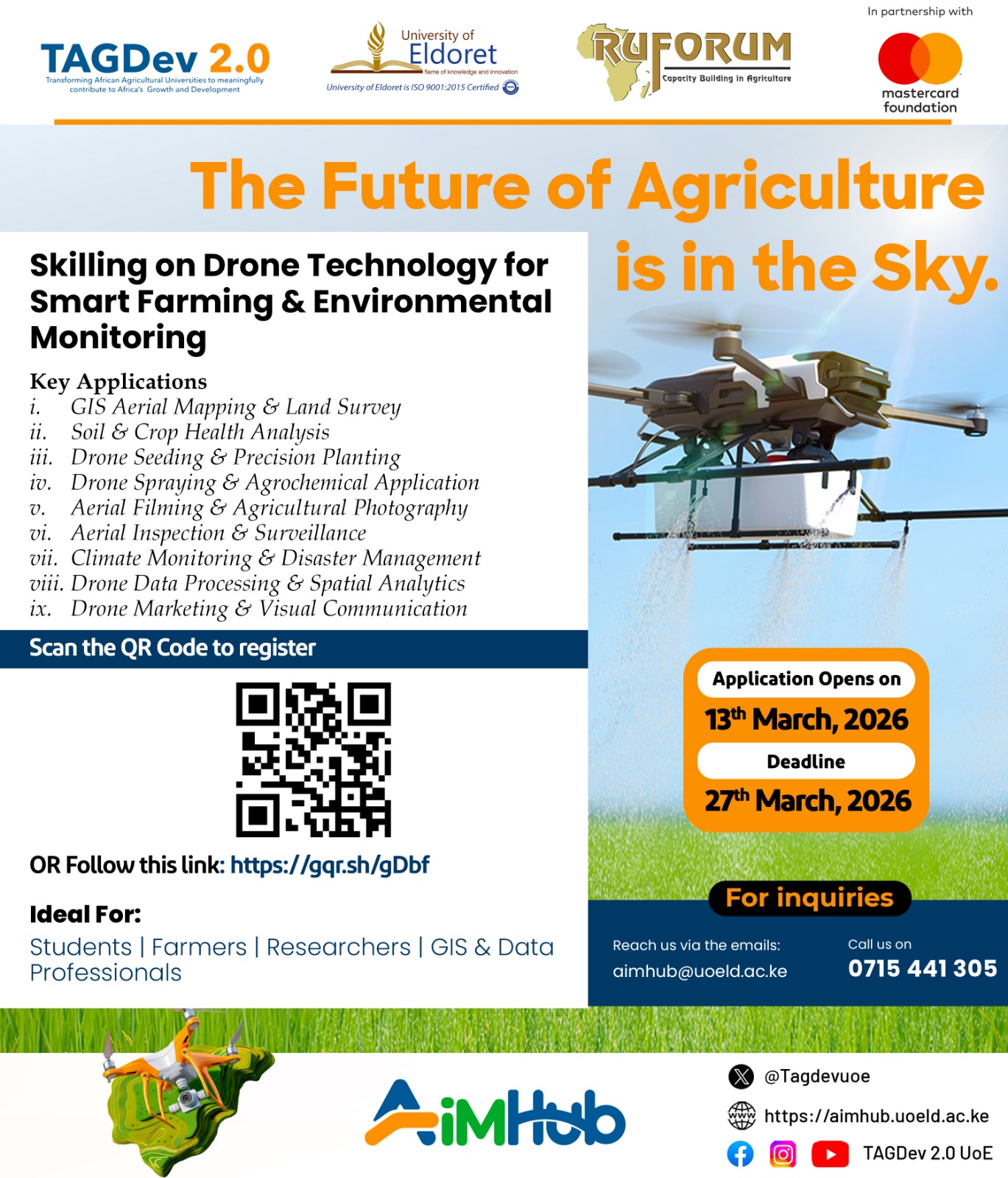The Future of Agriculture is in the Sky: Free Drone Technology Training at the University of Eldoret